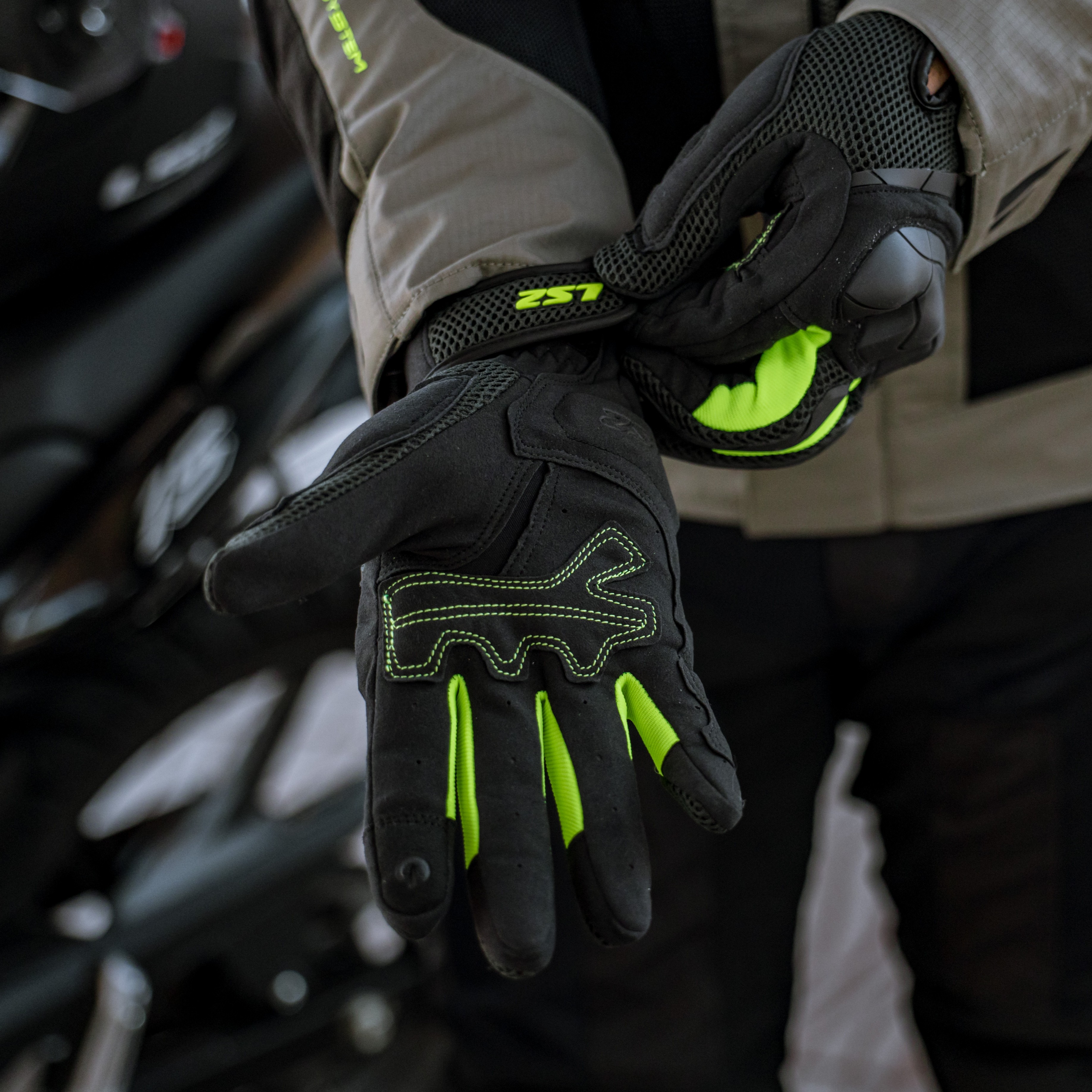 Guante Ls2 Kubra Hombre Negro / Amarillo